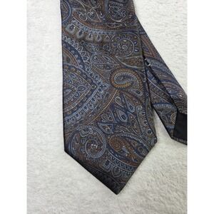 Mark Alexander Paisley Tie Brown Blue Classic Wide Necktie Business Wedding